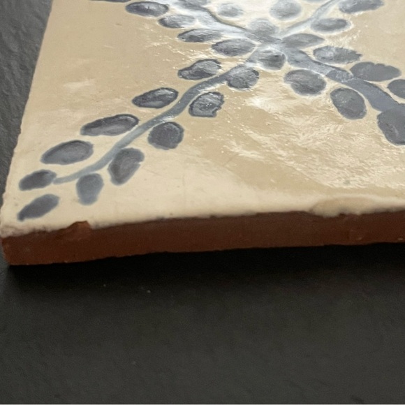 Mexican Hand Painted Terra-Cotta Talavera Vintage Tiles Set of 4 - Picture 7 of 14